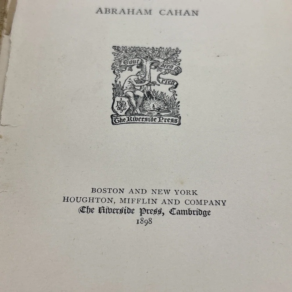 1898 The Imported Bridegroom ‎ & Other Stories By Abraham Cahan